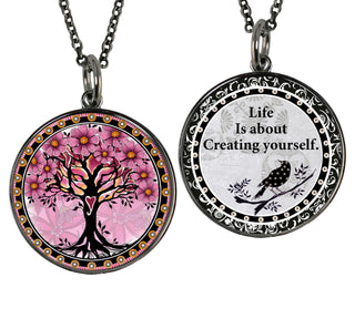 Pink Tree Of Life Necklace