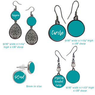 Teal Compass Earrings