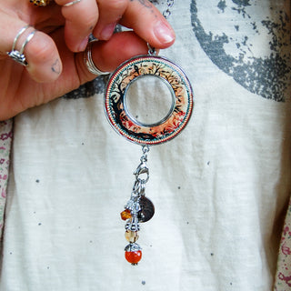 Tree of Life Orange Statement Necklace