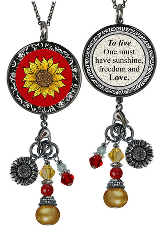 Sunflower Red Necklace