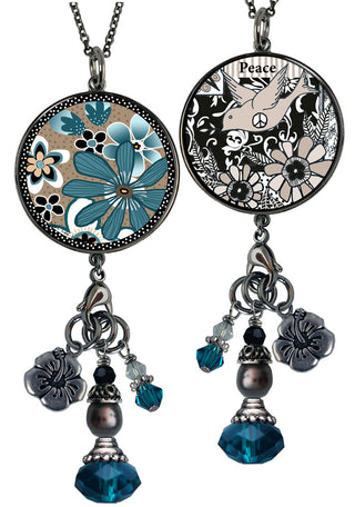 Teal Flower Necklace