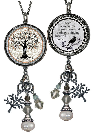 Grey Tree Of Life Necklace