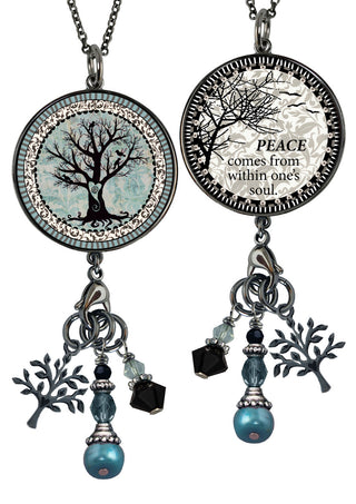 Light Blue Tree of Life Necklace