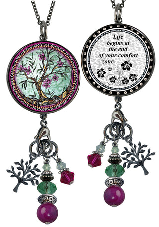 Fushia Tree Of Life Necklace