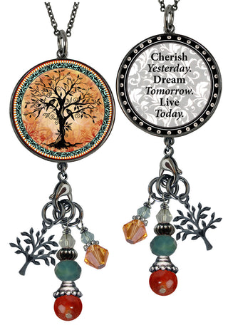 Orange Tree Of Life Necklace