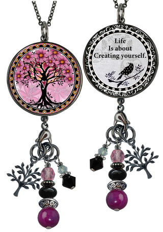 Pink Tree Of Life Necklace