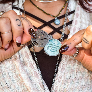 Cherish Yesterday Dream Tomorrow Live Today Poetry Tree Necklace