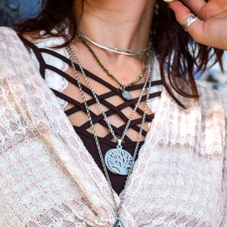 Cherish Yesterday Dream Tomorrow Live Today Poetry Tree Necklace