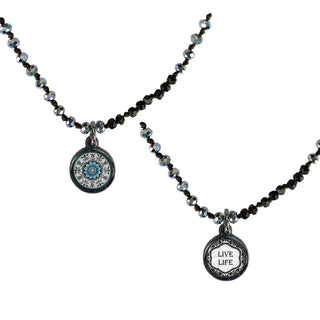 Live Life Mandala Crochet Choker Necklace