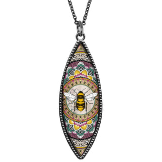 Bee Marquise Reversible Pendant