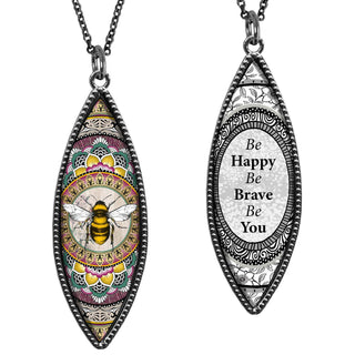 Bee Marquise Reversible Pendant