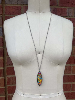 Celestial Sun & Moon Marquise Reversible Pendant