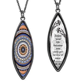 Mandala Enjoy Life Marquise Reversible Pendant