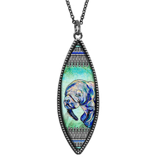 Manatee Nautical Marquise Reversible Pendant