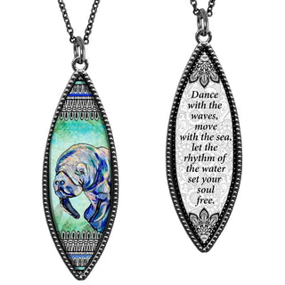 Manatee Nautical Marquise Reversible Pendant