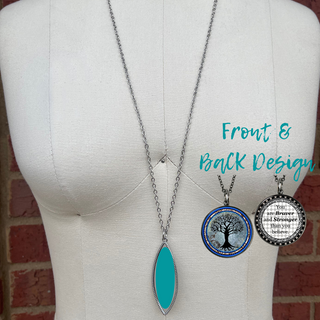 Tree of Life Dark Blue Statement Necklace