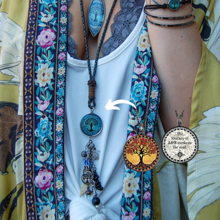 Tree of Life Yellow Statement Necklace
