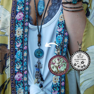 Tree of Life Fuchsia Statement Necklace