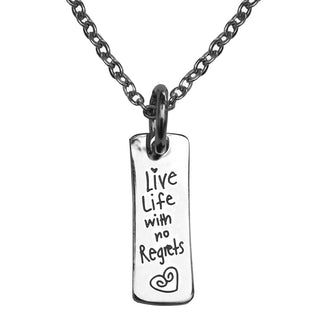 Stainless Rectangle Quote Charm