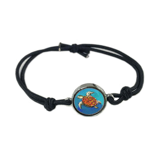 Blue Turtle Reversible Quote Bracelet