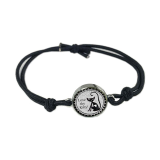 Black & White Cat Reversible Quote Bracelet
