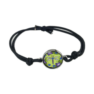 Dragonfly Flower Reversible Quote Bracelet
