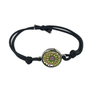 Green Brown Flower Reversible Quote Bracelet