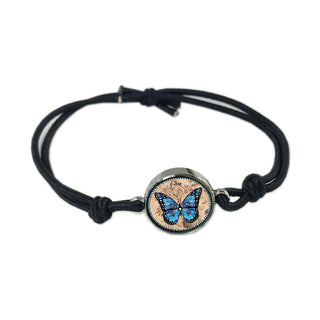 Blue Monarch Reversible Quote Bracelet
