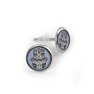 Blue Hamsa Earrings