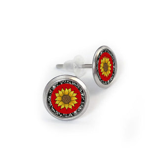 Sunflower Red Earrings