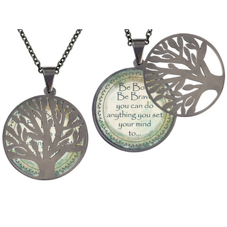 Be Bold Be Brave Poetry Tree Necklace