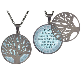 Peace To Be Poetry Tree Necklace