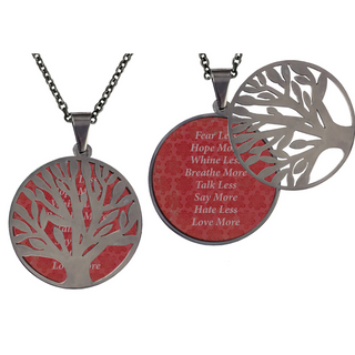 Fear Less, Hope More Poetry Tree Necklace