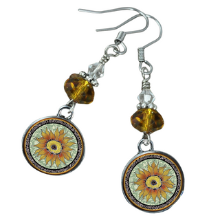 Sunflower Green Earrings