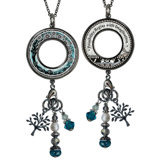 Teal Tree of Life Statement Necklace