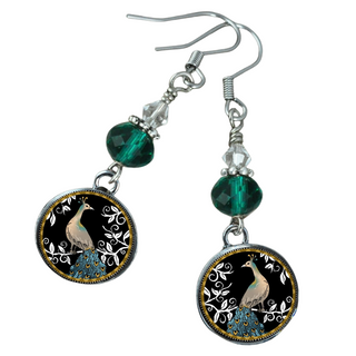 Peacock Black Earrings