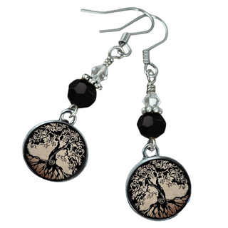 Brown Tree of Life Earrings