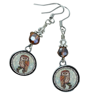 Blue Owl Earrings