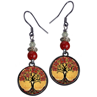 Yellow Tree of Life Earrings