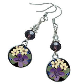 Purple Flower Earrings