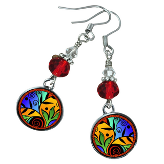 Colorful Leaf Flower Earrings