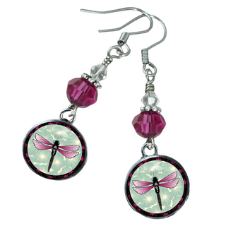 Green Dragonfly Earrings
