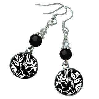 Black Flower Earrings