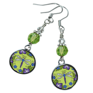 Dragonfly Flower Earrings
