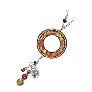 Orange Orchid Reversible Statement Necklace