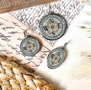 Teal Compass Necklace