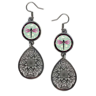 Green Dragonfly Earrings