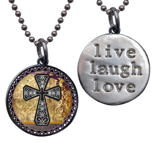 Vintage Cross Yellow Necklace
