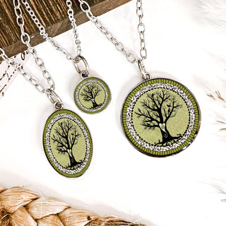 Vintage Green Tree Of Life Necklace