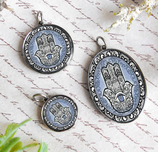 Hamsa Blue Necklace
